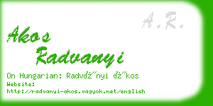 akos radvanyi business card